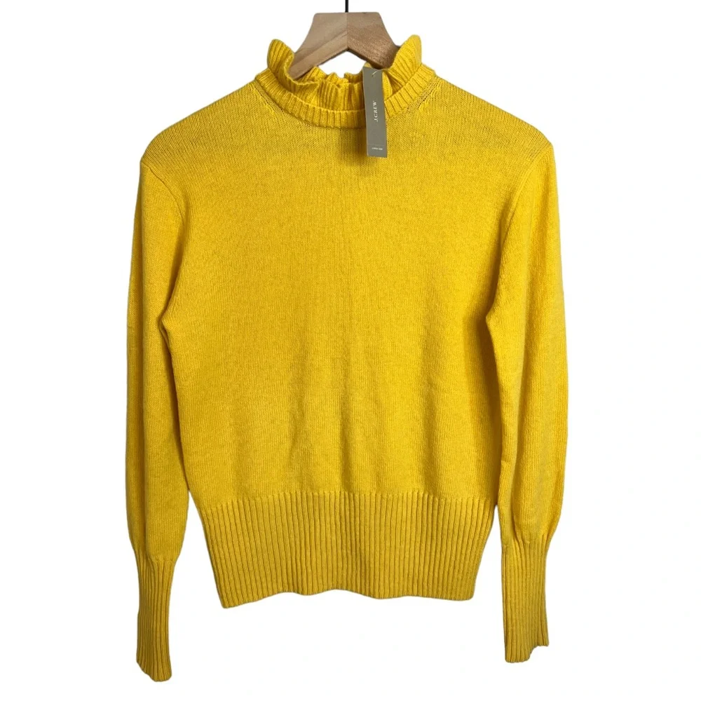 J. Crew Wool-Blend Ruffle-Neck Sweater